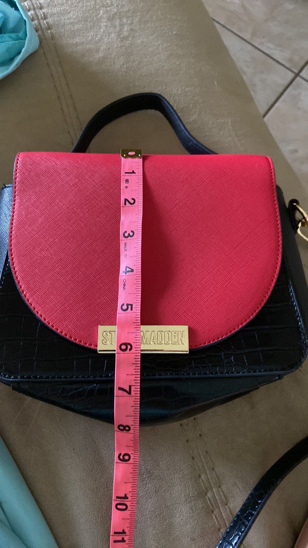 Steve Madden Red & Black Crossbody/satchel with removable chain