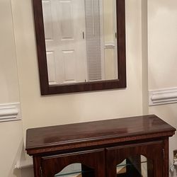 Lighted Display Cabinet with 1 Shelf and Mirror