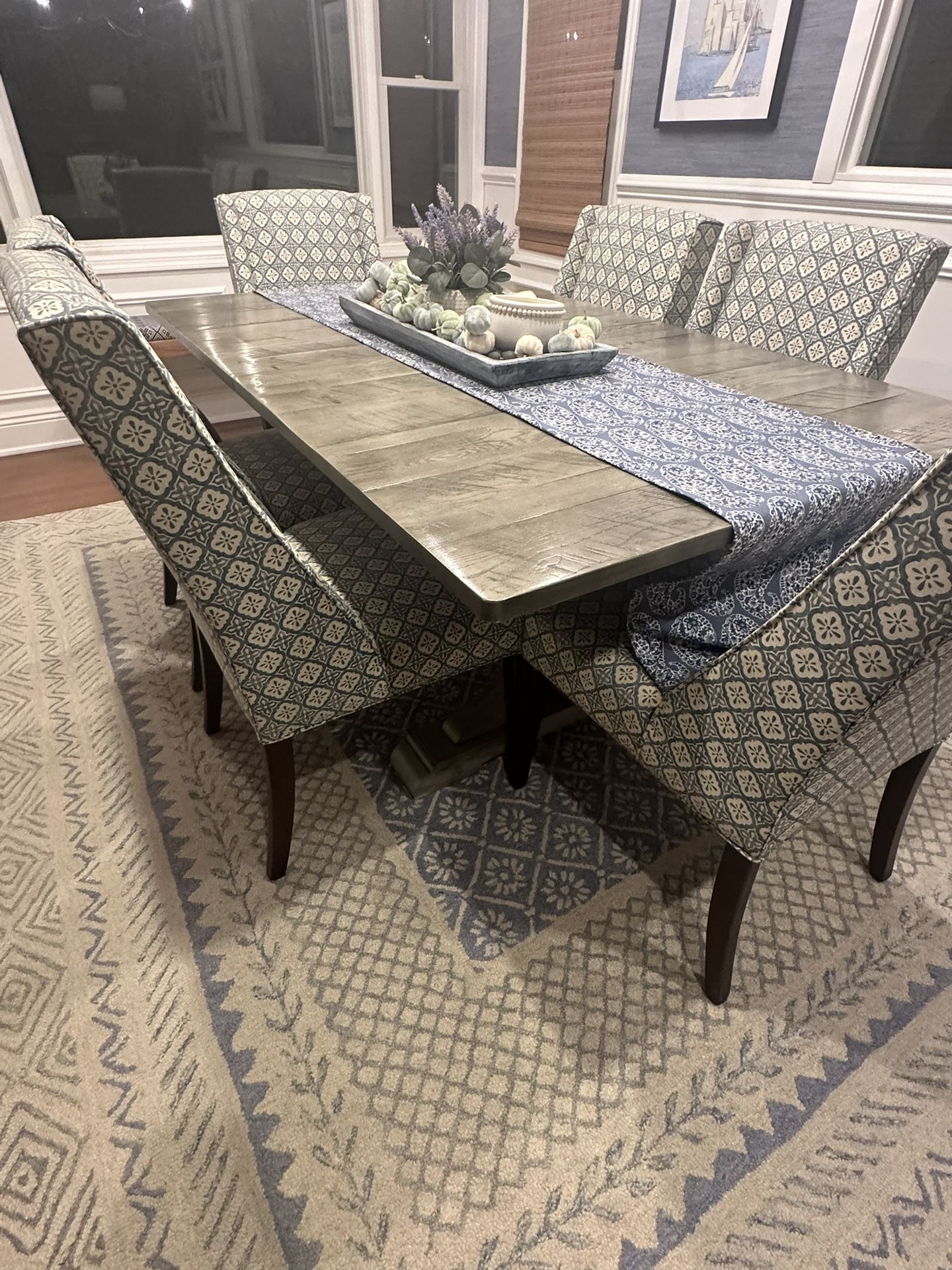 Ethan Allen gray wash dining table