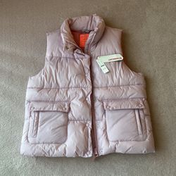 J Crew Women’s Signature Puffer Vest, Pink Size M