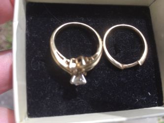 3/4 carat princess diamond wedding ring set Sz 7