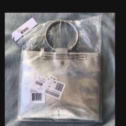 $125 OBO Paid $165 Silver Le Pouch Leather Ring Handle Crossbody Bag THACKER Price $148.00+ Tax
