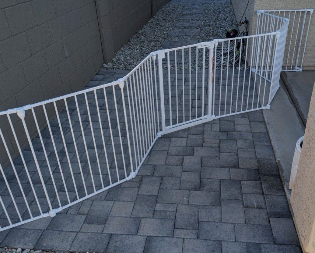 8 Panel Baby Gate Dog Gate Freestanding With Door