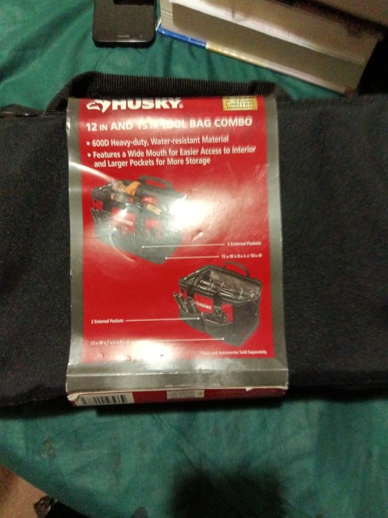 Husky 2 Inch And 15-in Tool Bag Combo