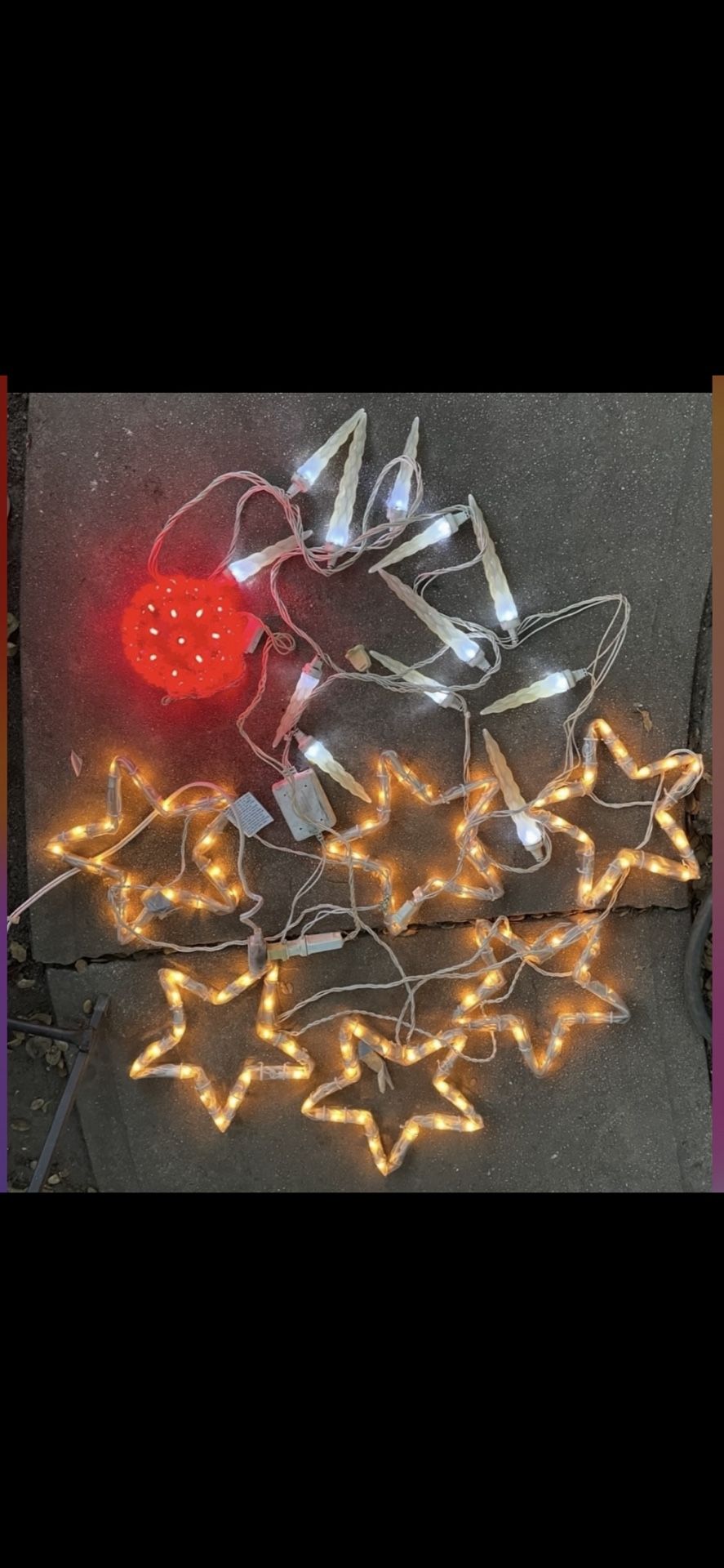 Christmas Lights Stars And Ice. Is In Eagle Rock