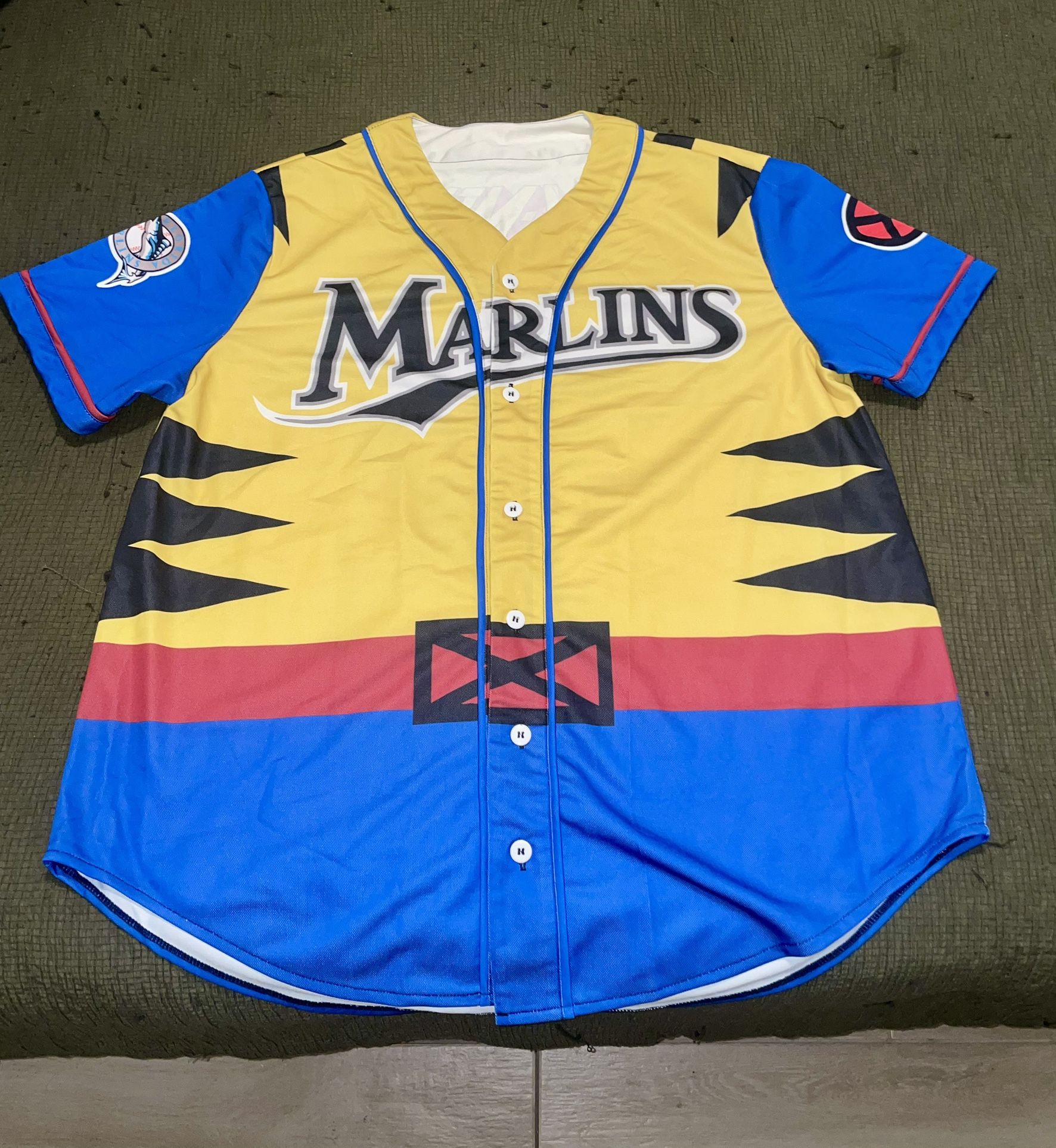Authentic X-Men Wolverine Marlins Jersey - Size Large