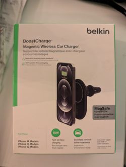 Belkin boost charge Magnetic Wireless Car  Charger w/cable and power supply