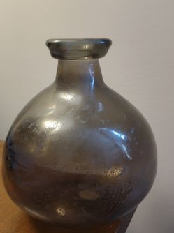 Spanish Hand Blown Artisan Glass Bottle Vase