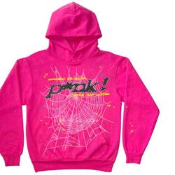 Sp5der hoodie Pink