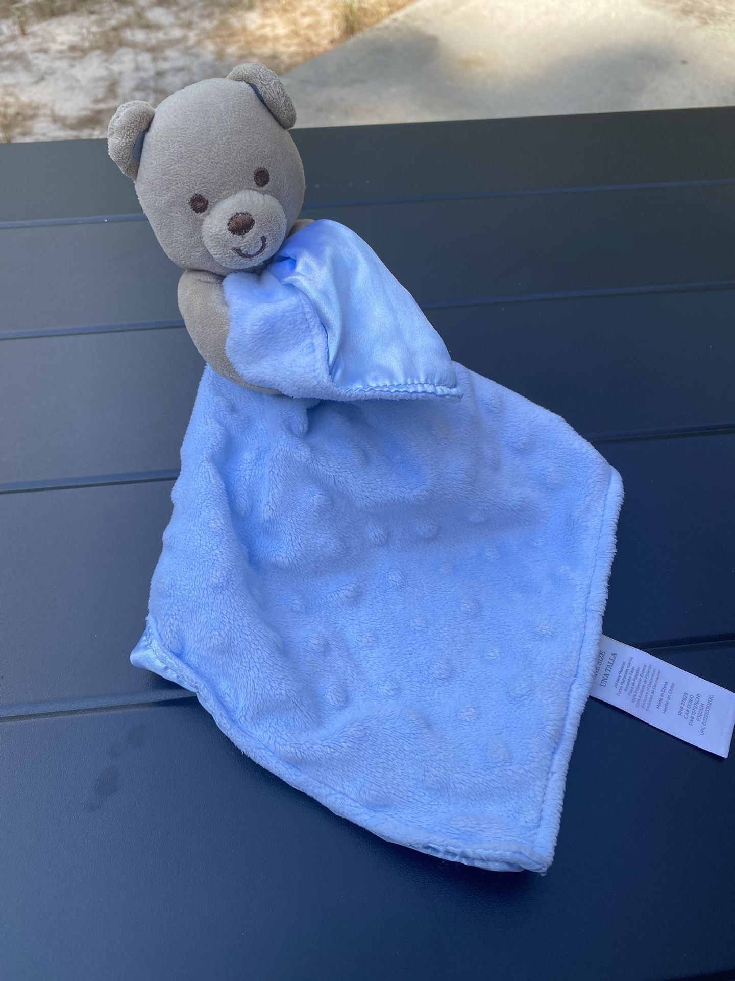 Carters Child of Mine Bear Plush Blue Lovey Minky Dots Rattle Security Blanket