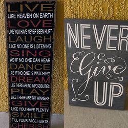 Inspirational Home Decor Canvas Art Signs Live Laugh Love Never Give Up