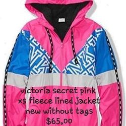 Xs Vixtoria Secret Pink Fleece Lined Jacket 