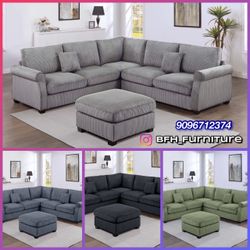 New sectional sofa set with ottoman included