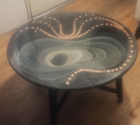 Round Accent Table with Decorative Top