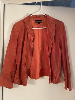 Monterey Bay Women's Petite Size 14 Red Suede Leather Jacket