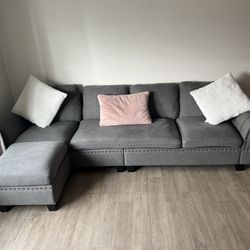 Grey Small Sectional Couch 