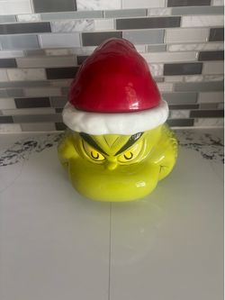Grinch ceramic cookie jar