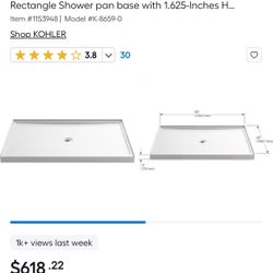 Shower Base 42”x 60” White