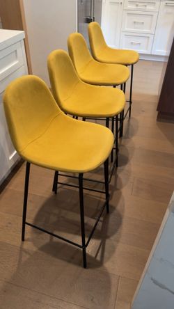 4 counter stools TOOU Upholstered - Mustard/Black