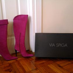 Via Spiga Magenta Suede Boots - Size 7