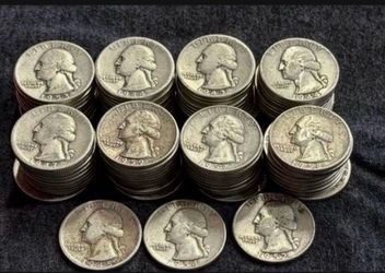 %90 silver quarters & silver dimes 84 silver quarters 144 silver dimes selling below silver spot melt price !