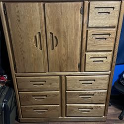 Brown Dresser/ with Wheels