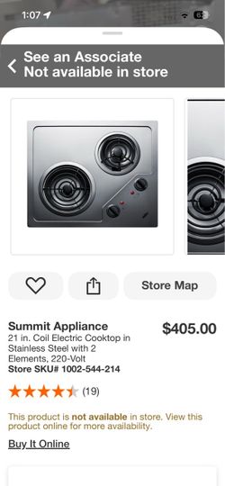 Summit Appliance 21 in. Coil Electric Cooktop in Stainless Steel with 2 Elements, 220-Volt