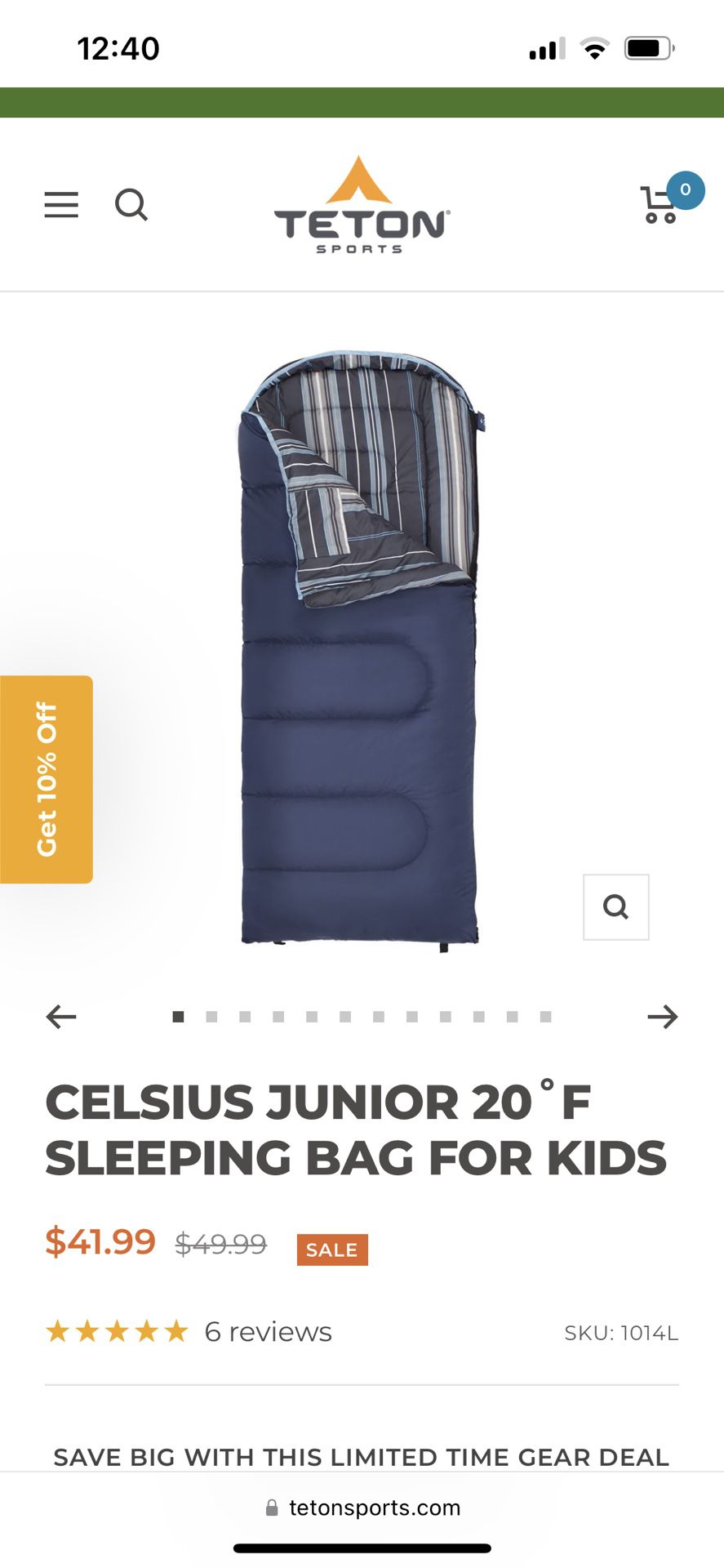 Teton Sports Celsius Kids sleeping bag 