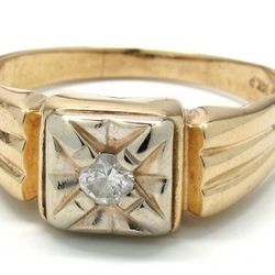 Mens Diamond/14K Gold Fashion Ring