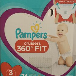 PAMPERS CRUISERS SIZE 3.   74 Ct. … $25.00