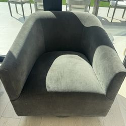 Restoration Hardware Swivel Chair Performance Velvet Fabric 