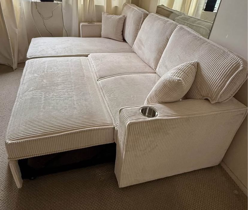 New Sleeper Sectional Couch With Storage And USB / Free Delivery
