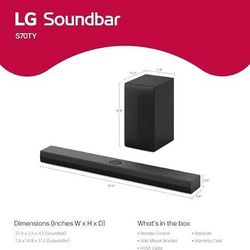 LG S70TY 3.1.1-Channel QNED TV Matching Soundbar, Dolby Atmos, Wow Orchestra, Rear Speaker Ready, Wireless Subwoofer 