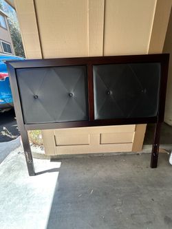 Queen Head Board - Leather & Wood / Headboard for Queen Bed