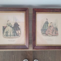 2 Antique  framed prints from "Musée des familles," an illustrated French  magazine