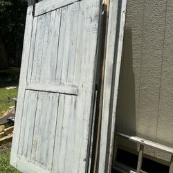 Paneled Solid Wood Barn Doors 