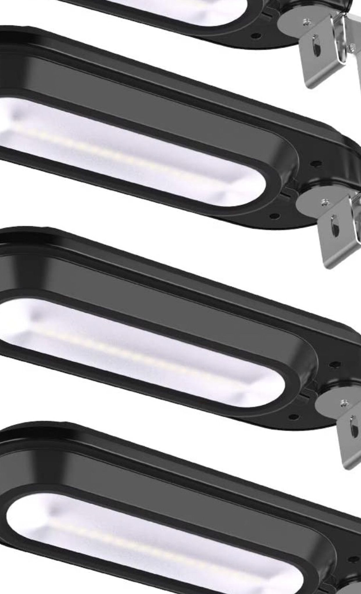 ROSHWEY Solar Gutter Lights Outdoor, Bright 18 LED Fence Lighting Waterproof Wall Lamps for Garden Garage Pathway (Pack of 4, Cool White Light)