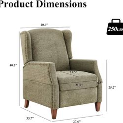 COLAMY Wingback Pushback Recliner Chair      