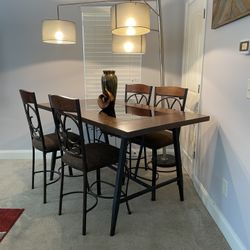 Beautiful Dining room table set with  Wine glass underneath
