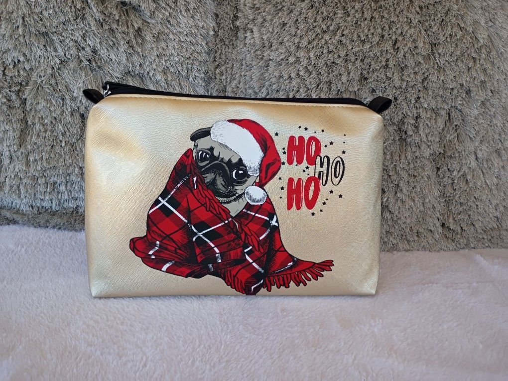 Stella & Max Large Black/Gold Christmas Cosmetics Bag 