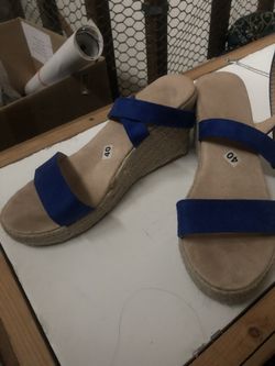 Royal blue wedges