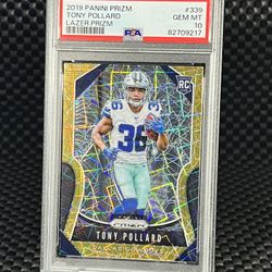 🔥 2019 Tony Pollard ROOKIE Lazer Prizm PSA 10! 🔥