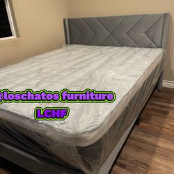 Queen size bed frame and mattress