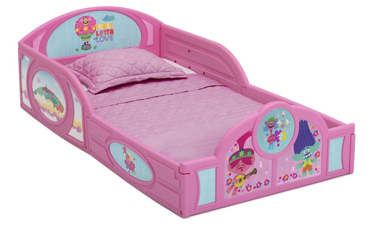 Trolls toddler bed (Mattress sold separately for $35)