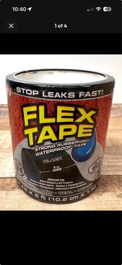 Flex Tape Black 4 in. x 5 ft. Strong Rubberized Waterproof Tape