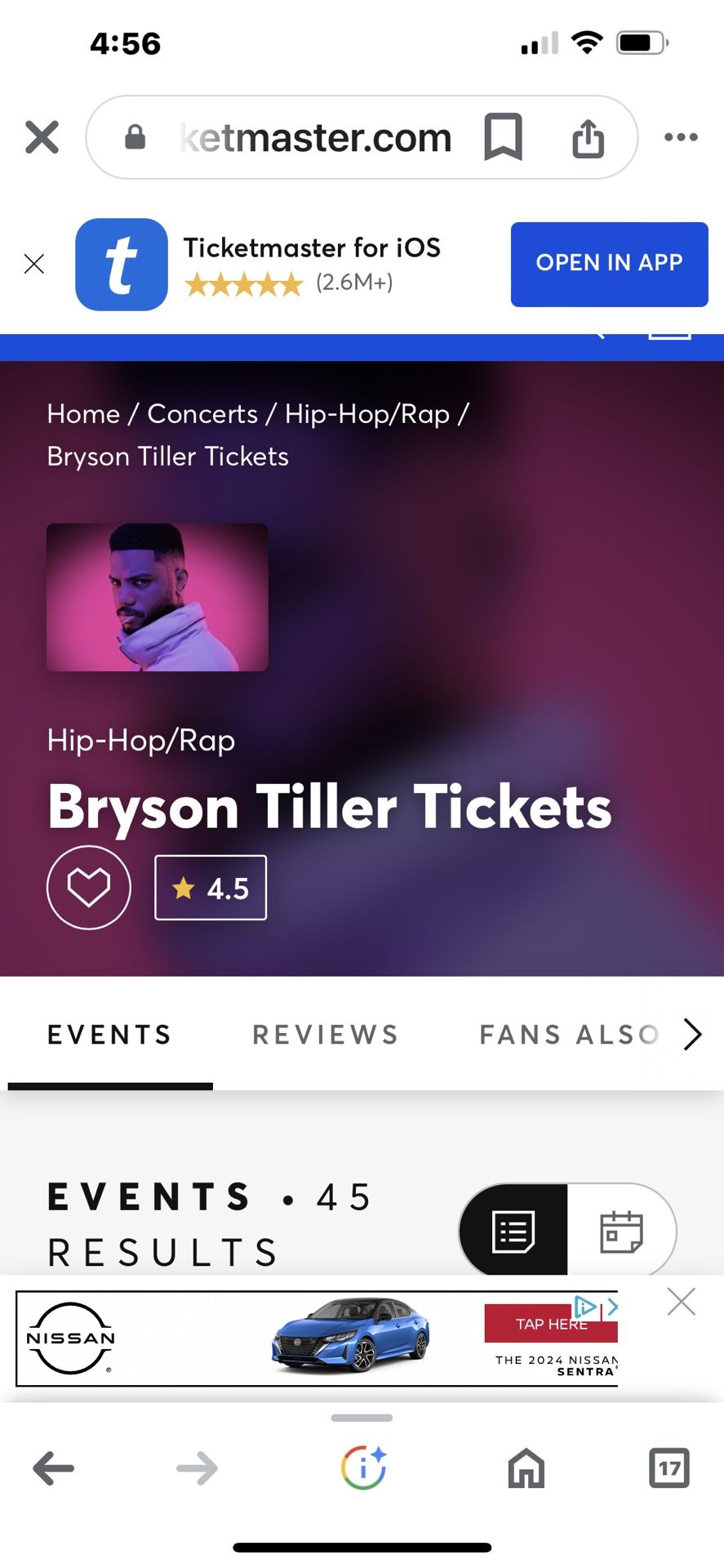 Bryson Tiller Concert Hollywood Fl 6/15 Four Tickets