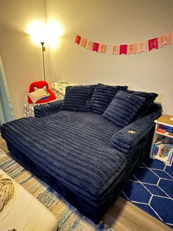 Navy Blue Double Chaise