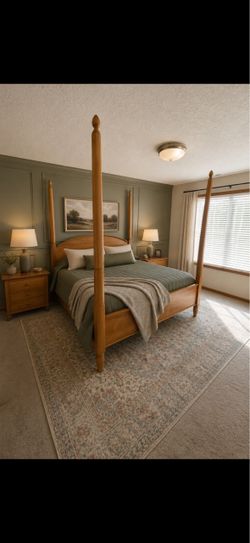 Vintage king  bedframe + mattress