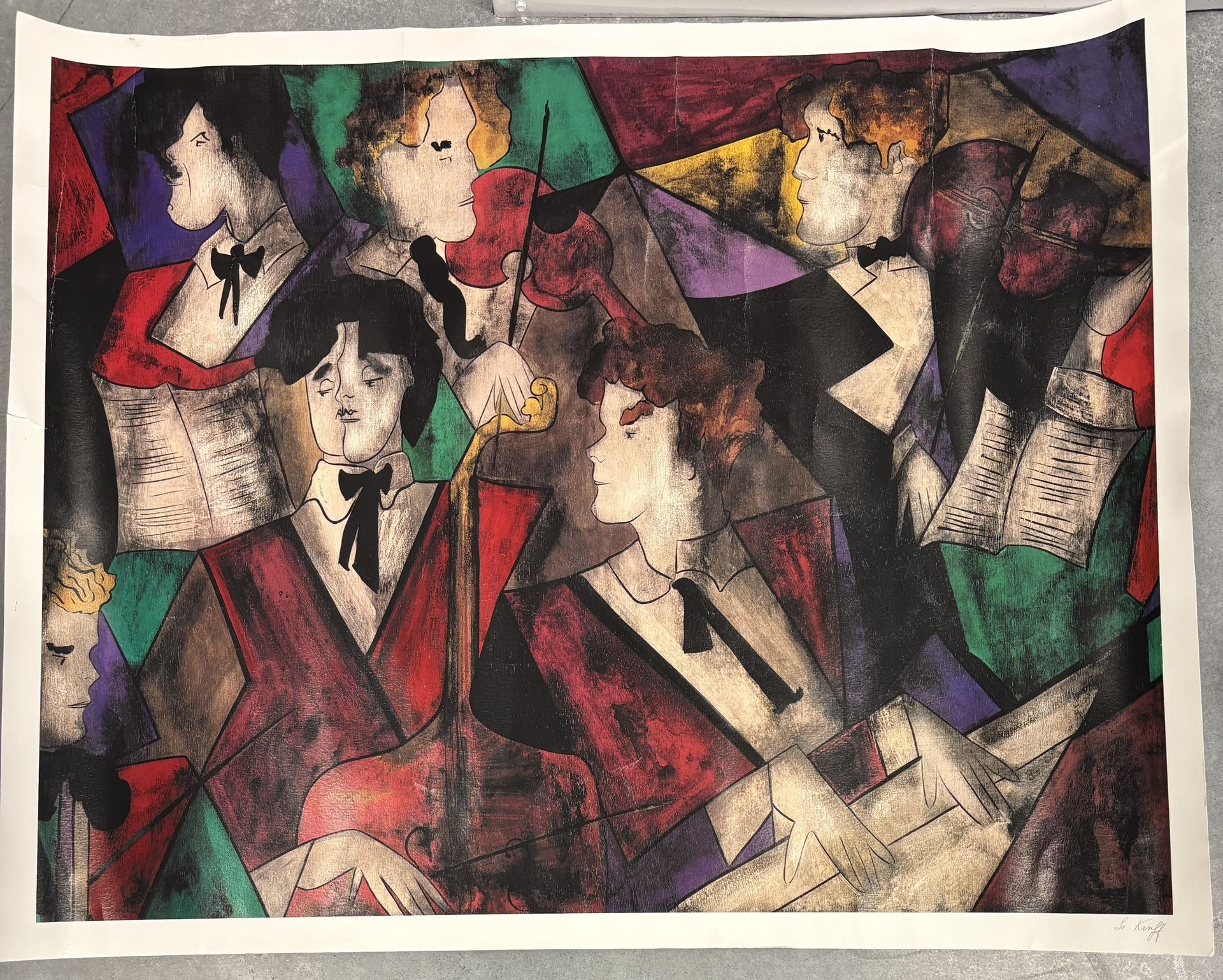 Linda Le Kinff SIGNED Seriolithograph GRAND ORCHESTRE  25" X 32" + Schaefer Miles Serigraph Lithograph 40 x 26.75", Summer Enchantment Signed 