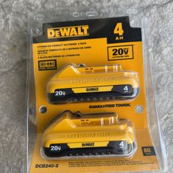 Dewalt 20v-volt MAX Compact  Lithium-Ion  4.0 Battery (2pack)